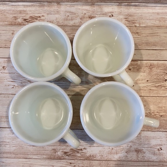 PYREX Vintage White Green Flower Mug Set of 4 - Picture 2 of 7